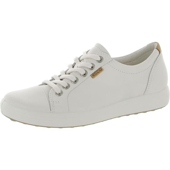 ECCO Shoes - ECCO Womens White Leather Lifestyle Casual and Fashion Sneakers Shoes NWOB